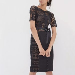 Beguile by Bryon Lars Carissima black lace sheets dress size 2